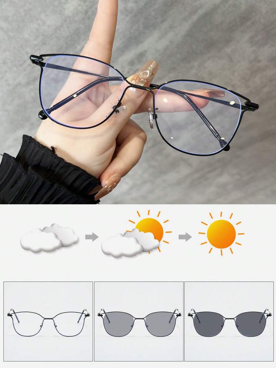 Sunglasses Cat Eye - 1 szt. Metalowe okulary kocie oczy