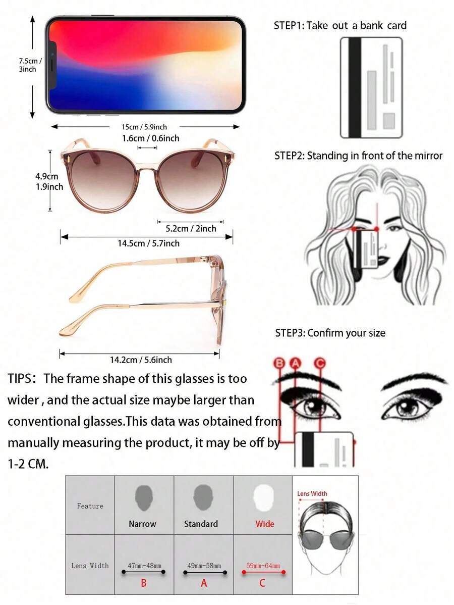 Sunglasses Cat Eye - 1 szt. Damskie plastikowe okulary w