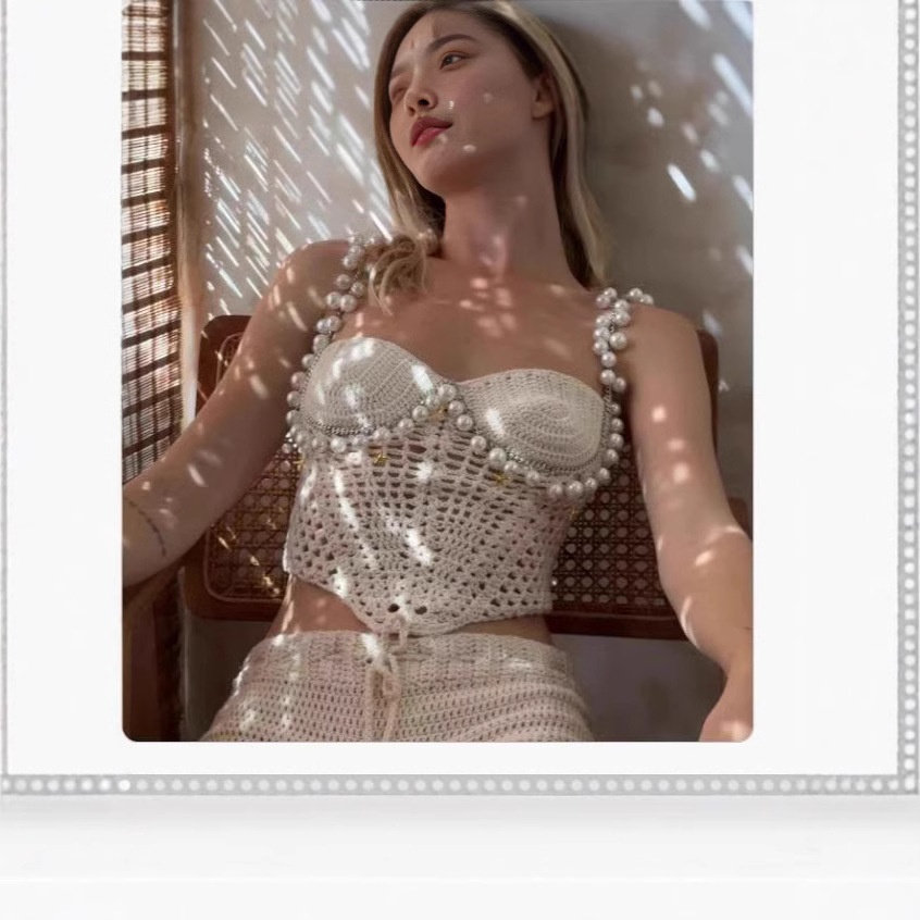 Seksowne, zdobione koralikami, – Crop Top Crochet recenzja i cena