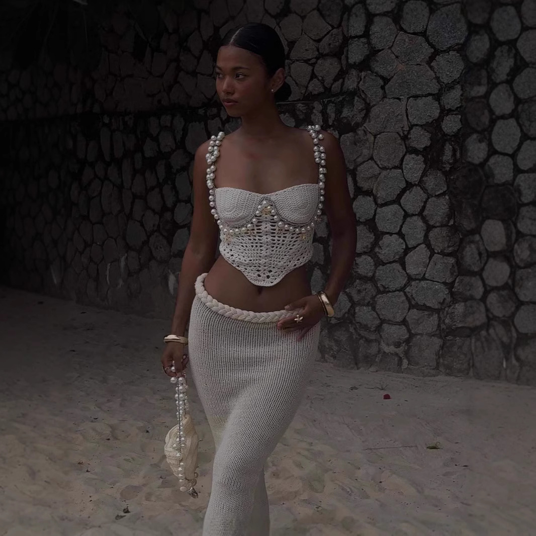 Seksowne, zdobione koralikami, – Crop Top Crochet recenzja i cena